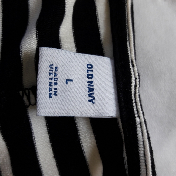 EUC Black & White Stripe Swing Dress Sz L - Picture 5 of 7